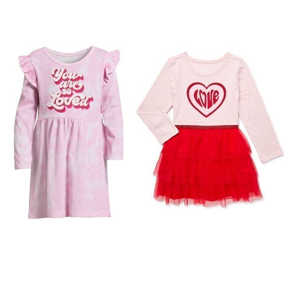Nwt Lot of two Valentine's Day Girls Dresses - Picture 1 of 11